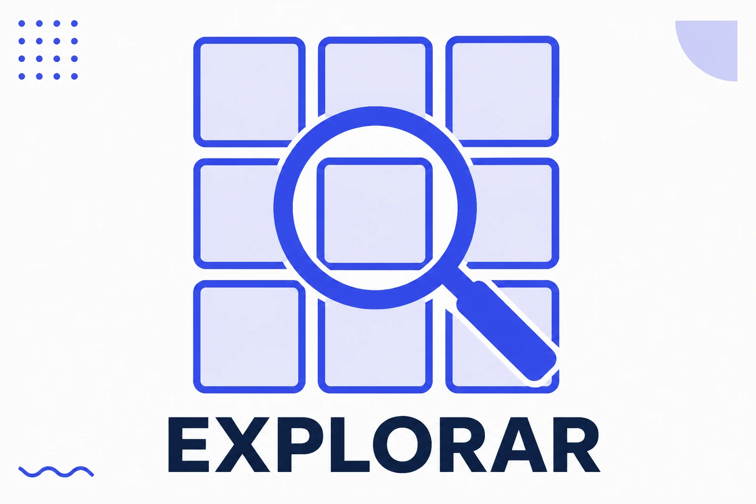 Ilustração da aba Explorar do Instagram em grade