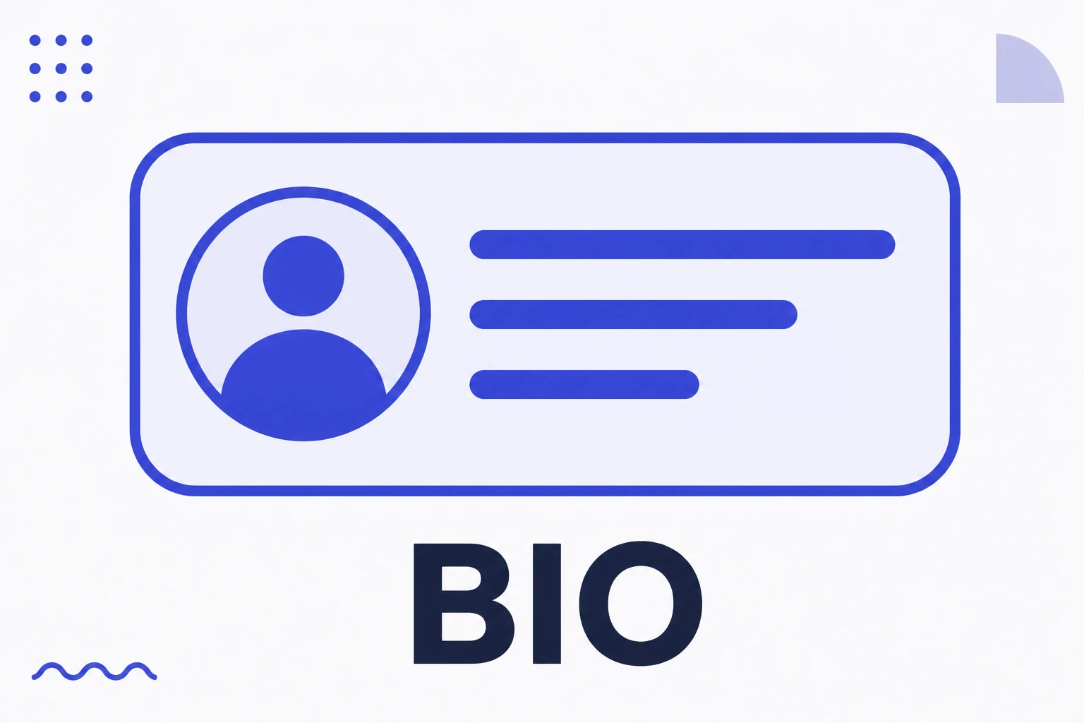 Ilustração de uma bio de Instagram no topo de um perfil