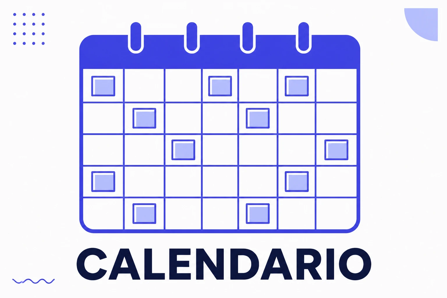 Ilustração de um calendário editorial com peças agendadas