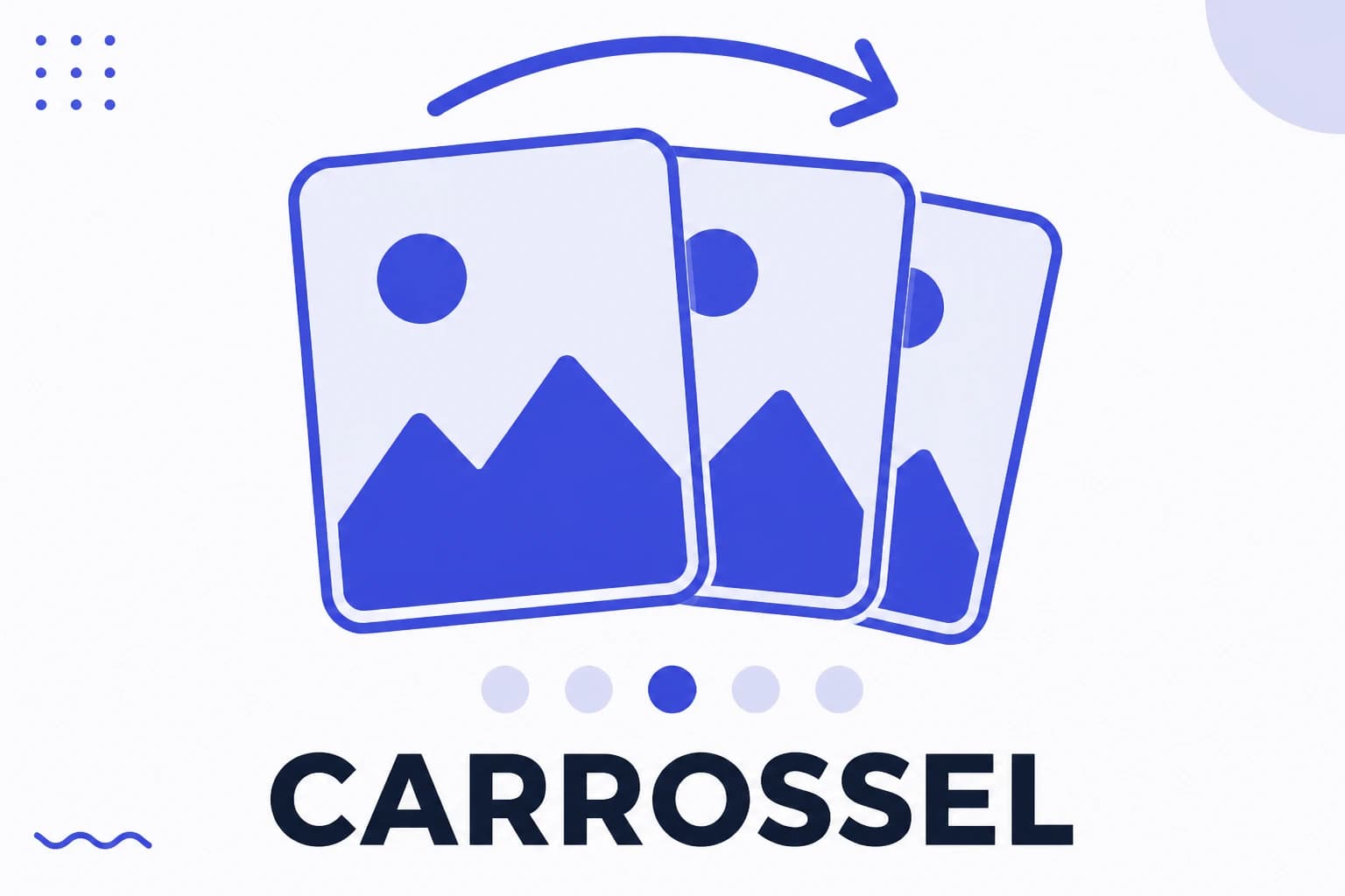 Ilustração de um carrossel do Instagram com vários quadros deslizáveis