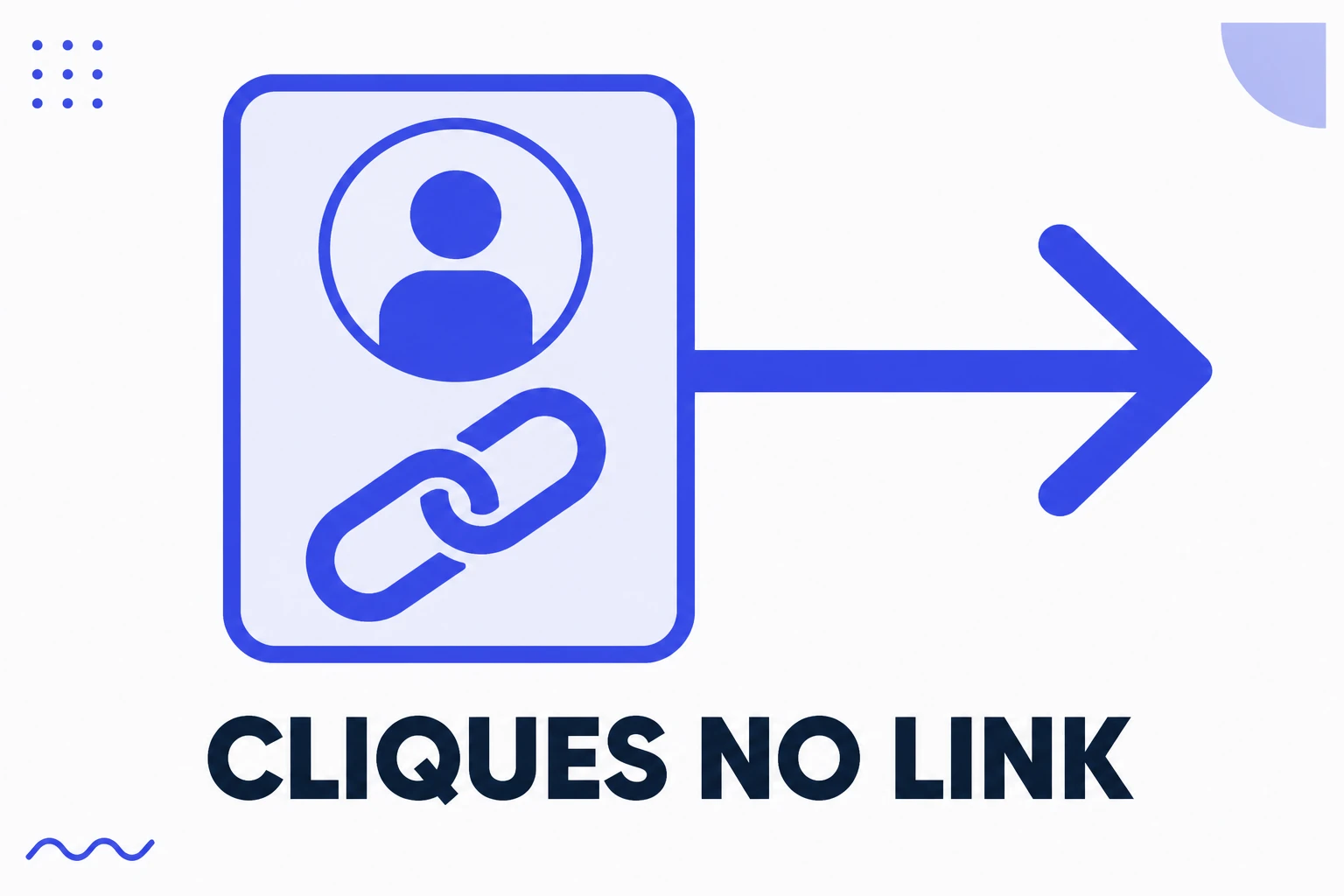 Ilustração de cliques no link, com um toque saindo do perfil para fora do aplicativo
