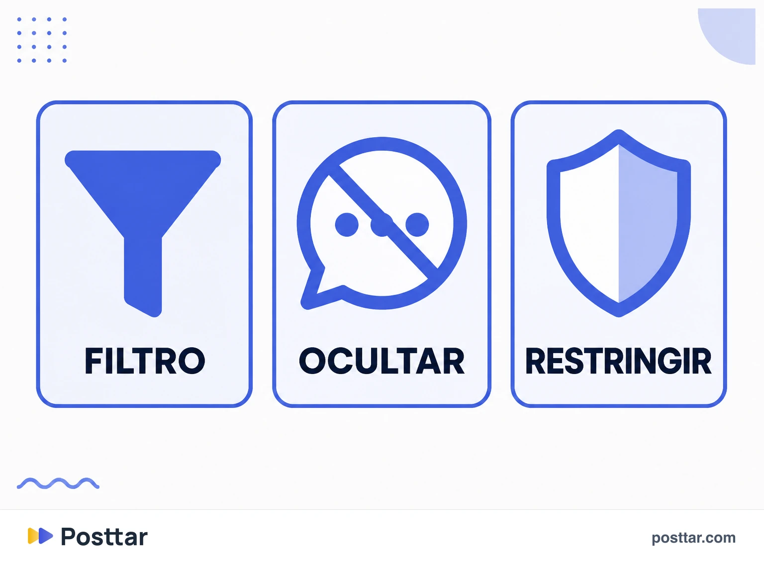 Ferramentas nativas de moderação de comentário