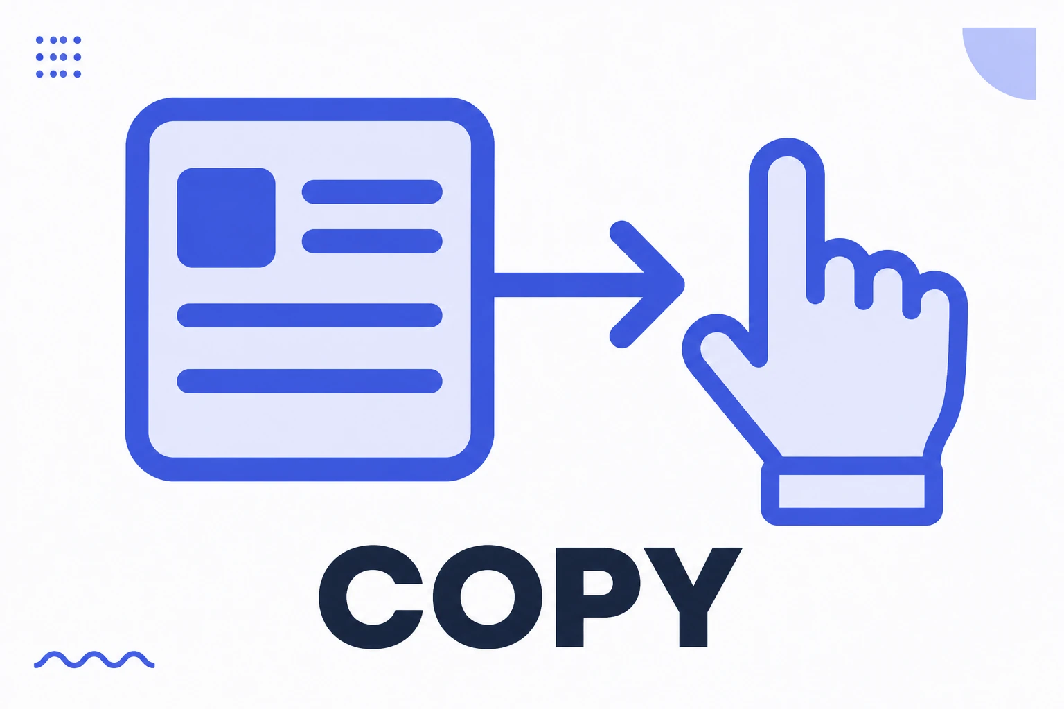 Ilustração de copywriting com texto levando a uma ação