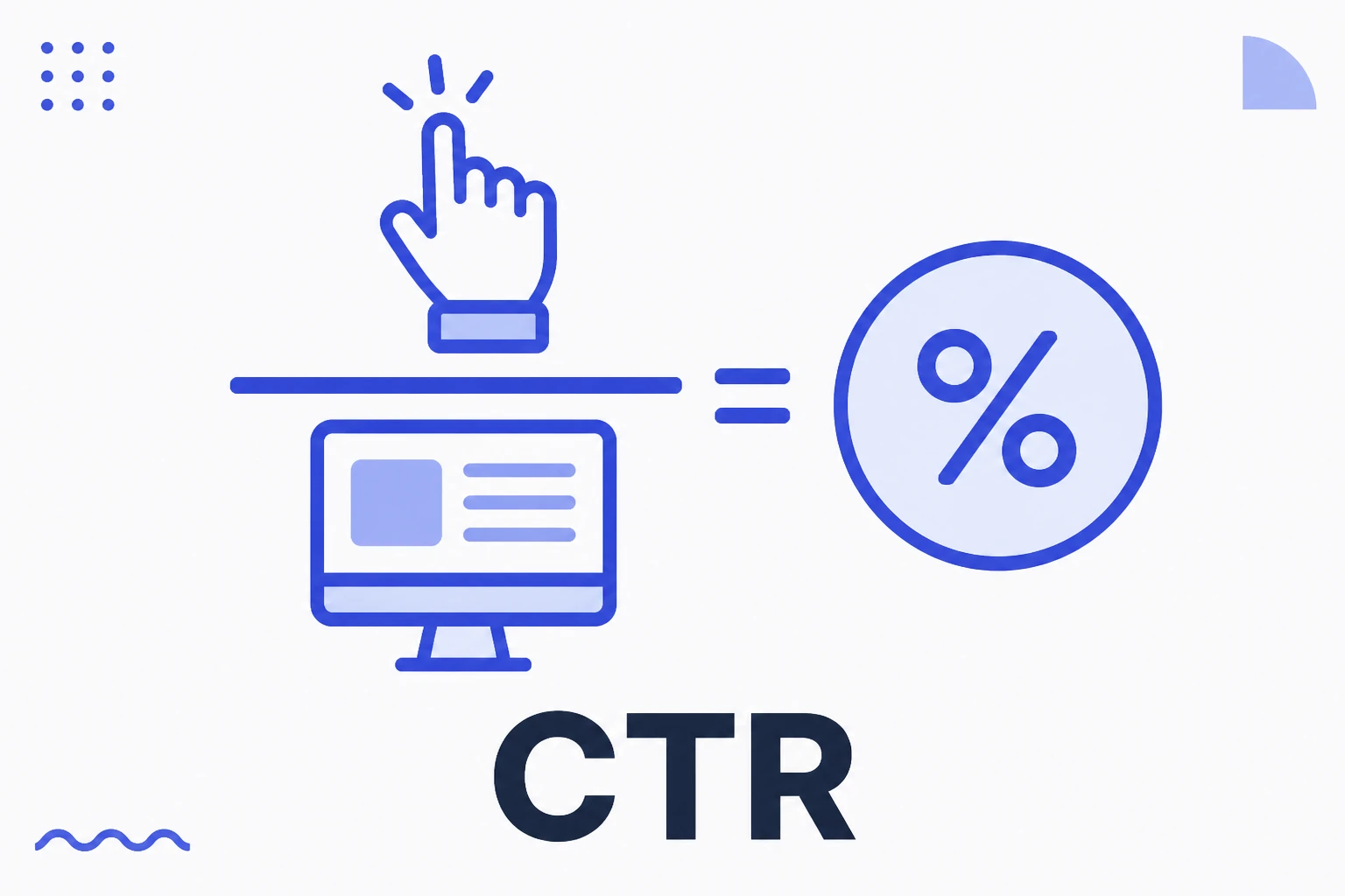 Ilustração de CTR, com cliques sobre exibições
