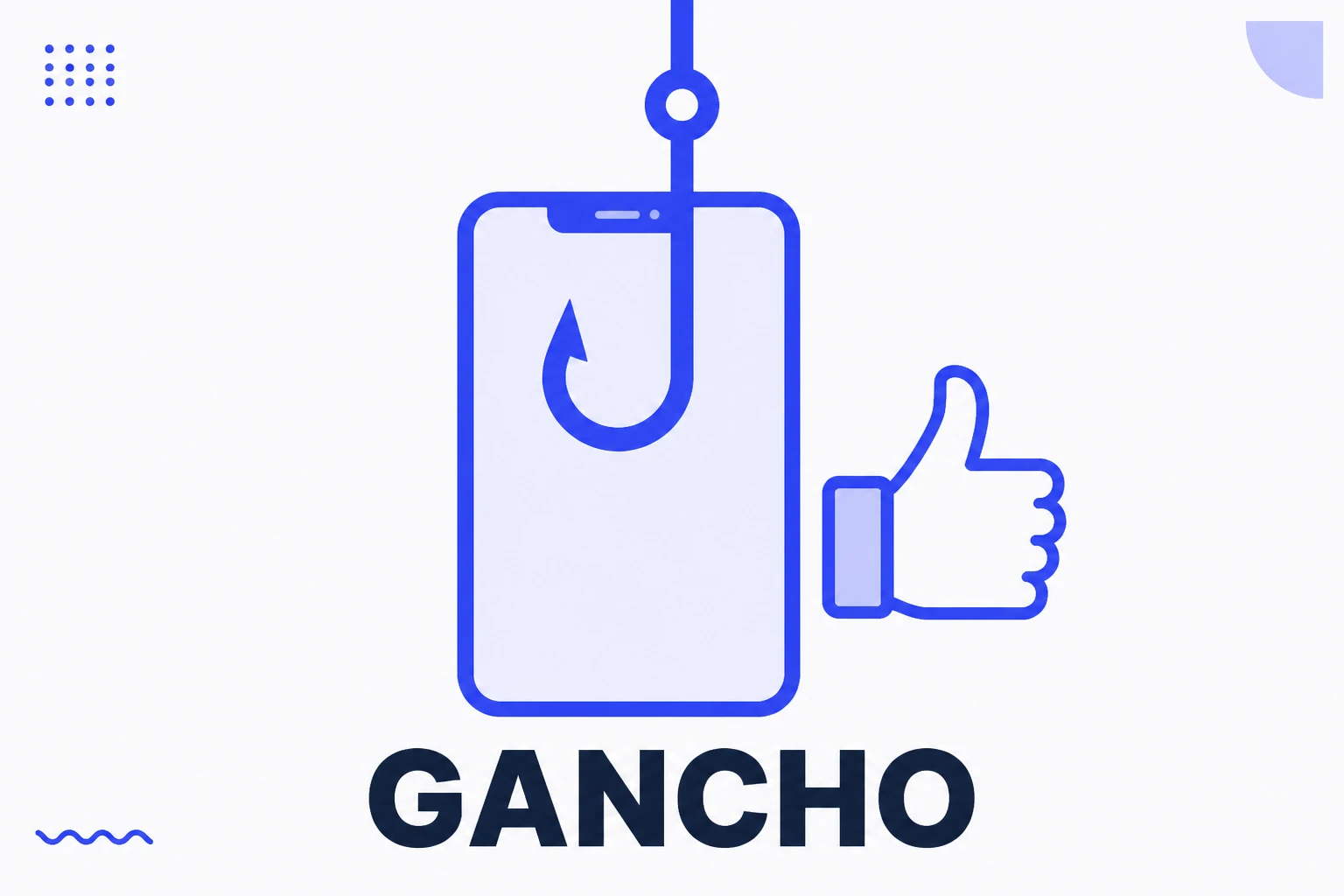 Ilustração de um gancho de conteúdo prendendo a atenção nos primeiros segundos