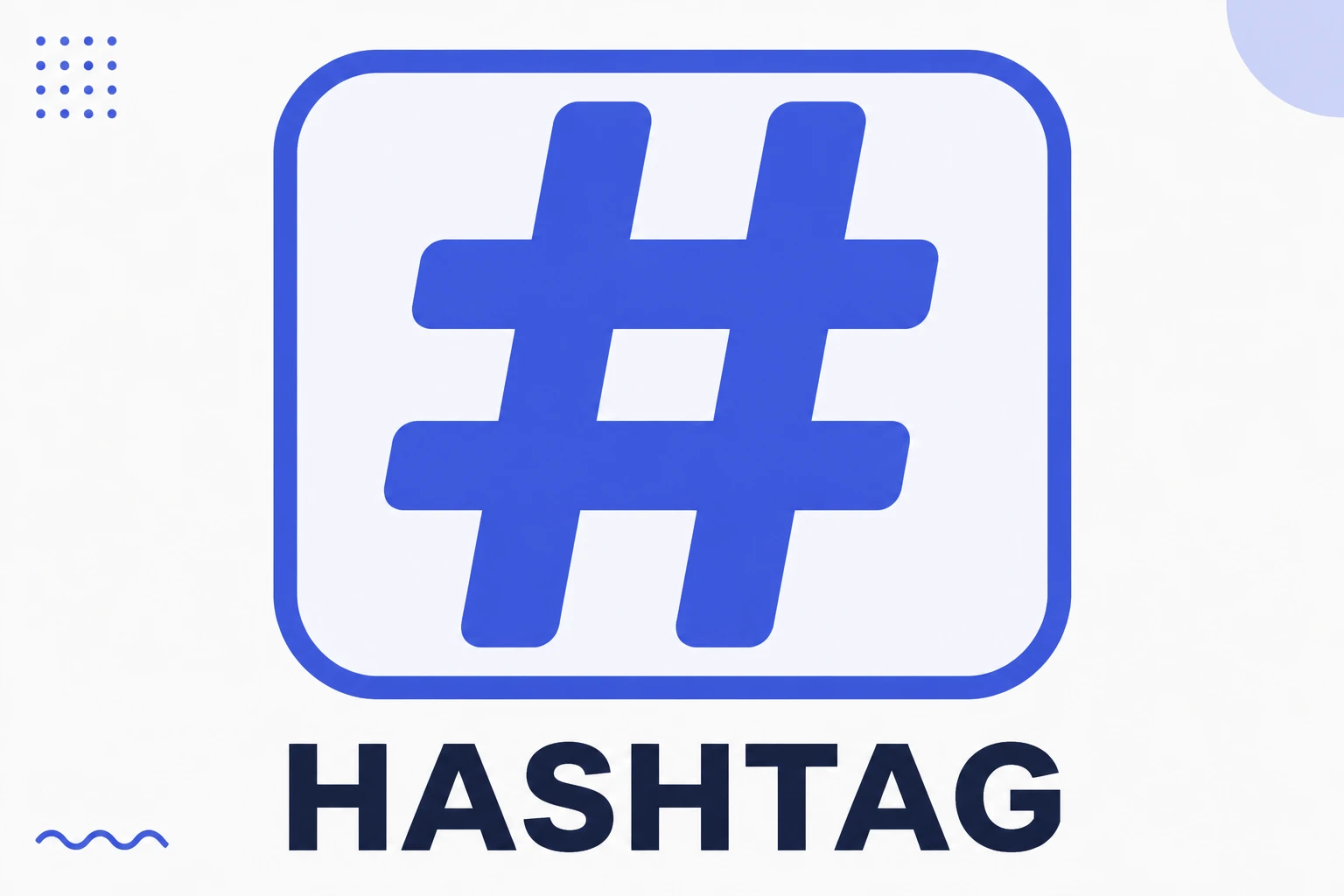 Ilustração de uma hashtag como etiqueta clicável