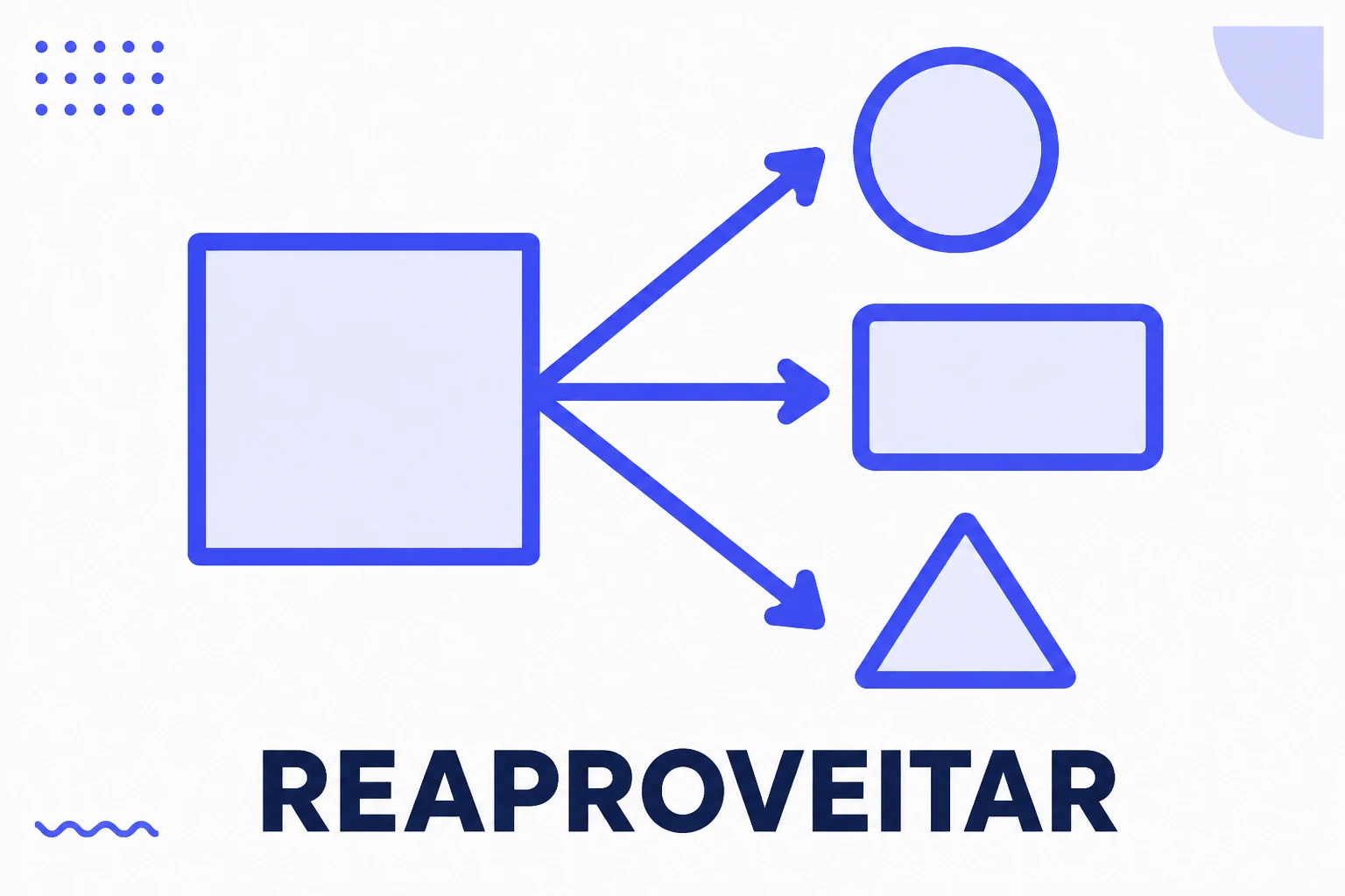 Ilustração de repurposing com uma peça virando várias