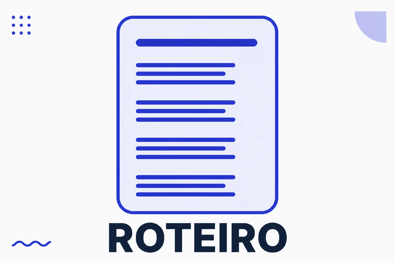 Ilustração de um roteiro de vídeo com blocos de texto