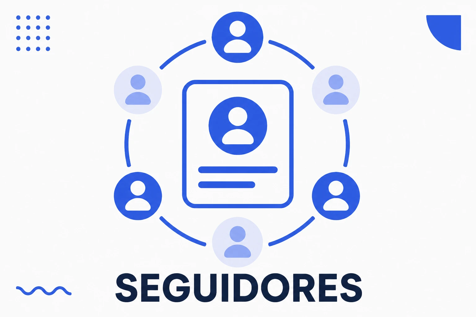 Ilustração de uma base de seguidores em torno de um perfil