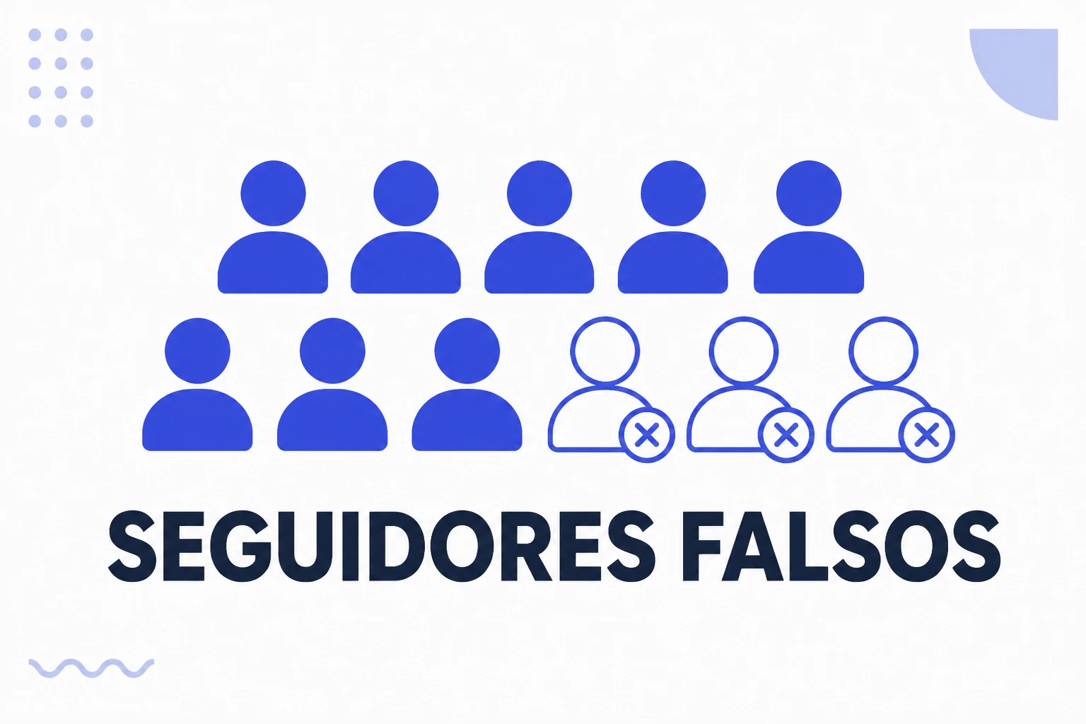 Ilustração de seguidores falsos, com contas vazias entre perfis reais