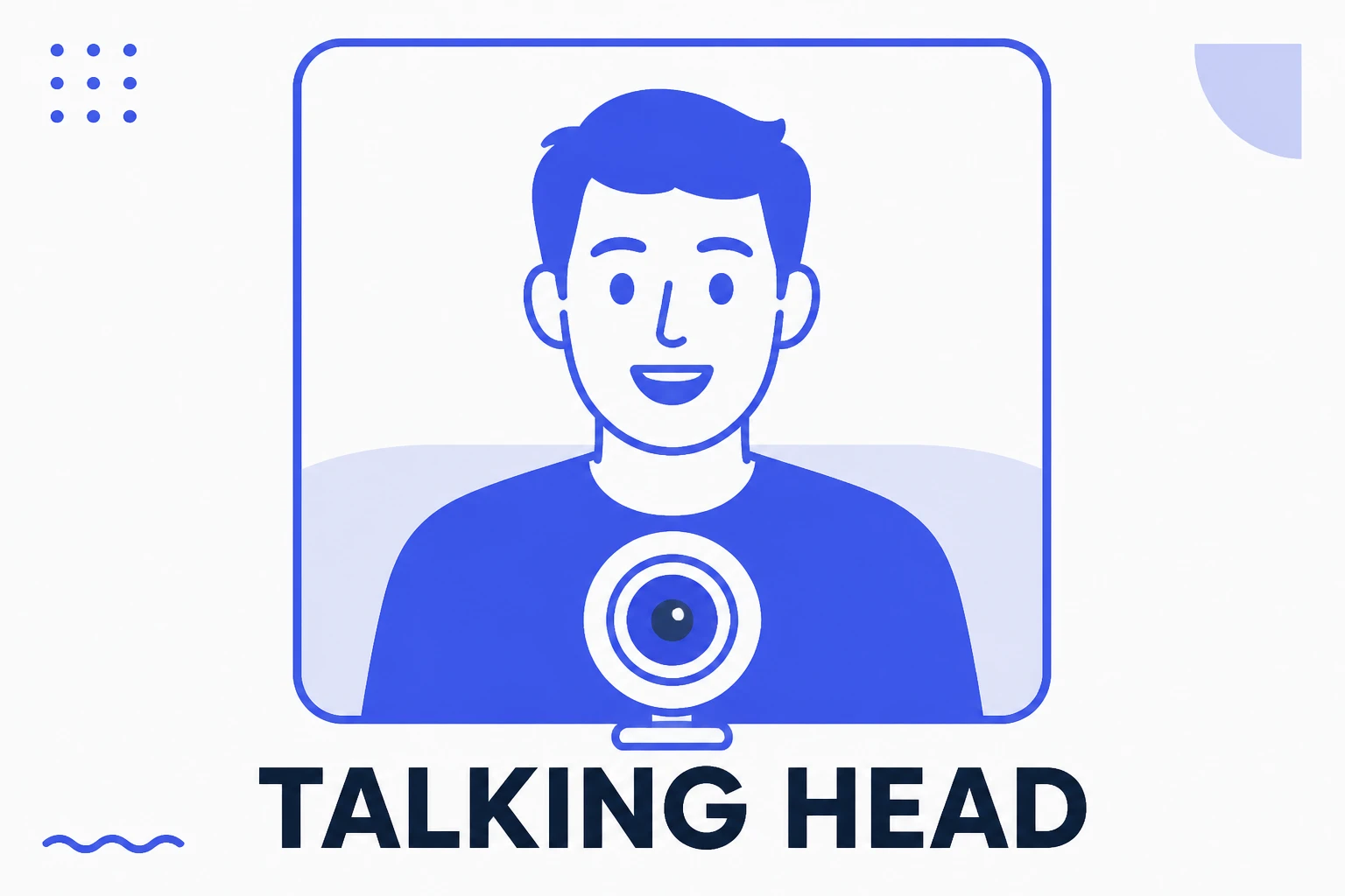Ilustração de um vídeo talking head enquadrado do peito para cima